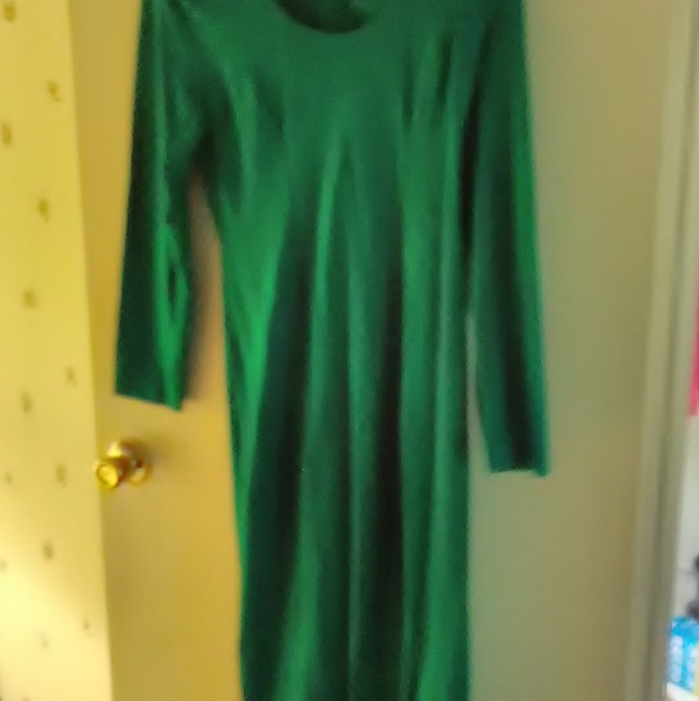 Beautiful hunter green dress.
